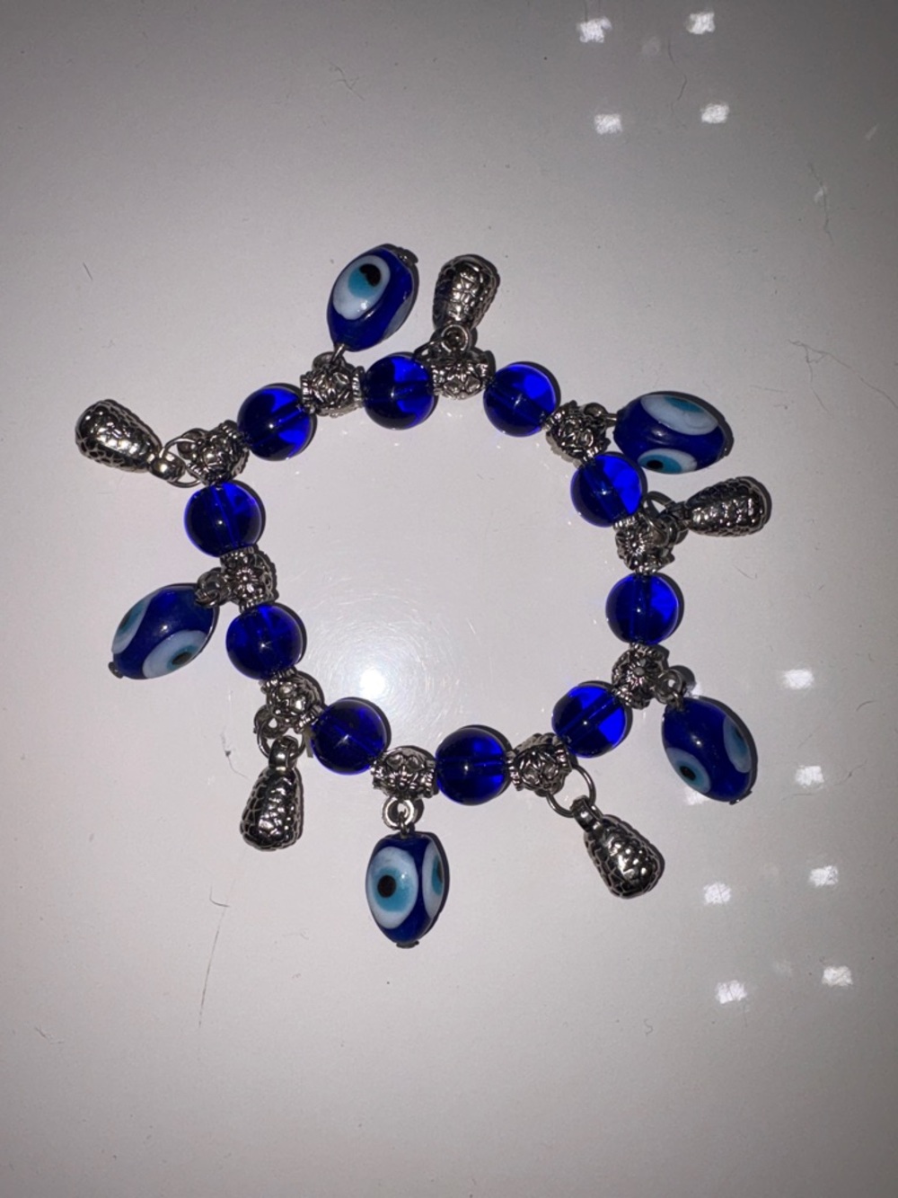 Blue Evil Eye Charm Bracelet - Women's Jewelry